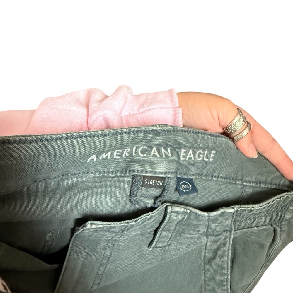 American Eagle Deep Teal Cargo Pants - Picture 2 of 10